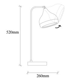 Opviq Lámpara de mesa Yıldo - 6896 Negro y cobre